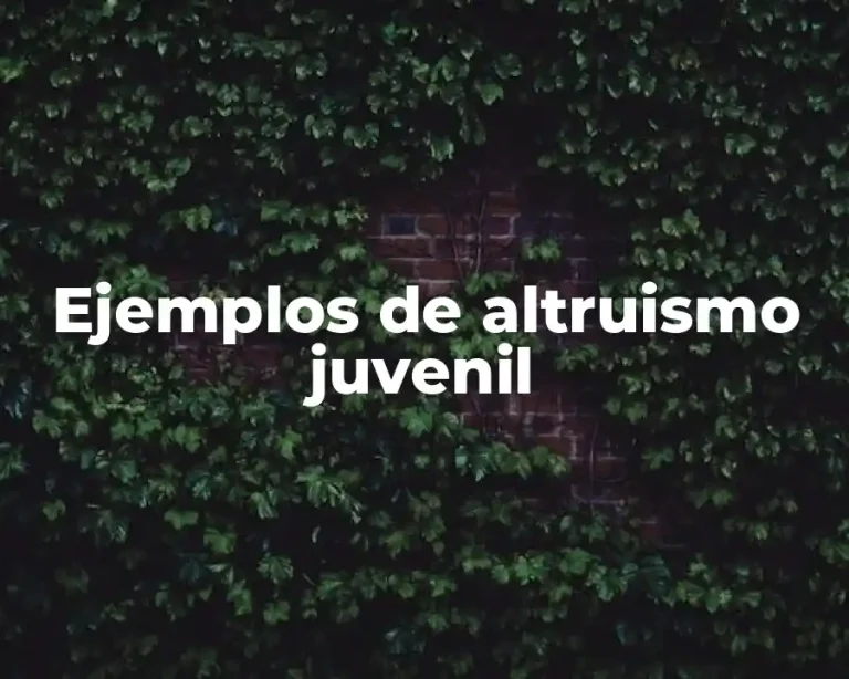 Ejemplos de altruismo juvenil