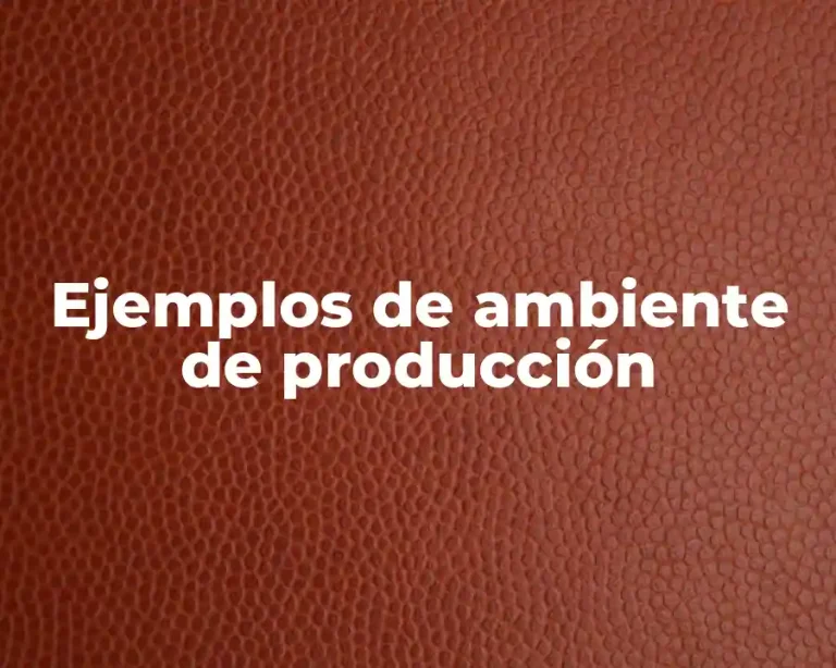 Ejemplos de ambiente de producción