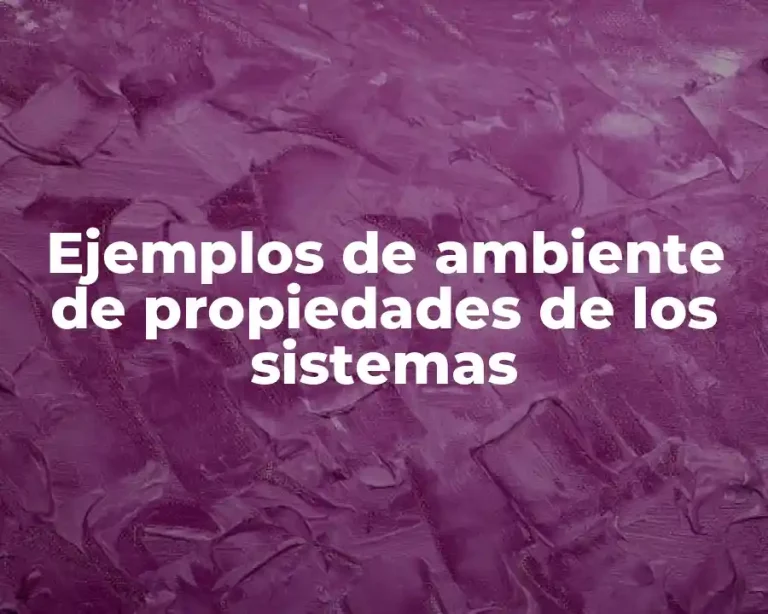 Ejemplos de ambiente de propiedades de los sistemas