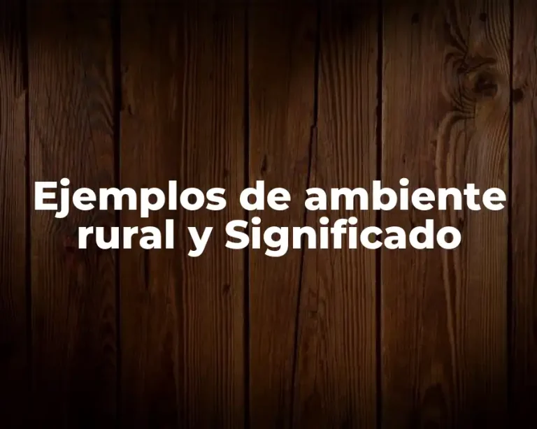 Ejemplos de ambiente rural y Significado