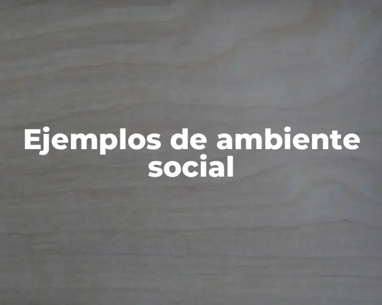 Ejemplos de ambiente social