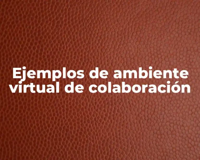 Ejemplos de ambiente virtual de colaboración