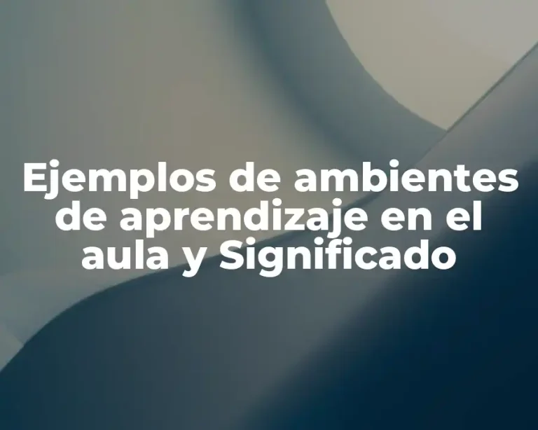 Ejemplos de ambientes de aprendizaje en el aula y Significado