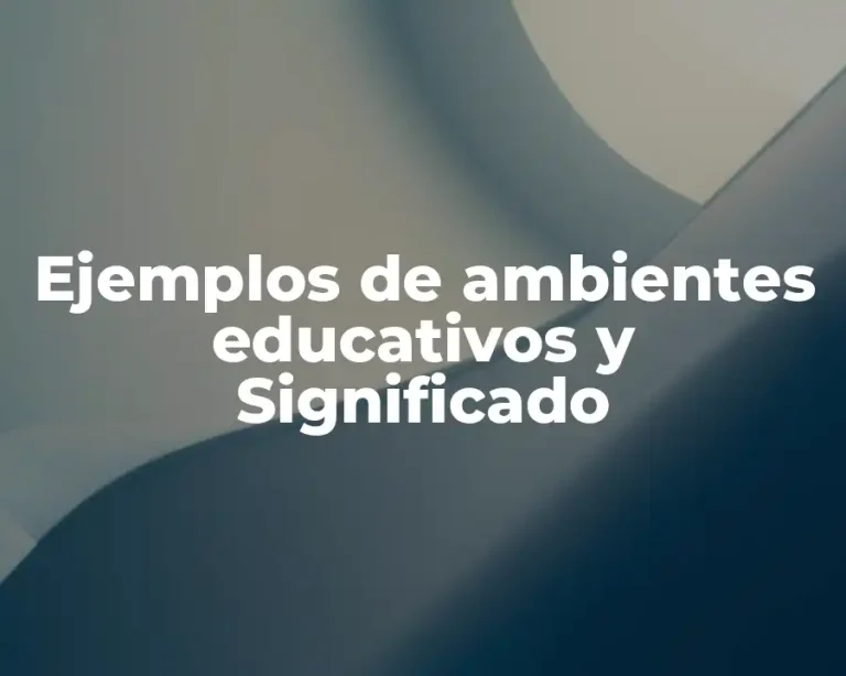 Ejemplos de ambientes educativos y Significado