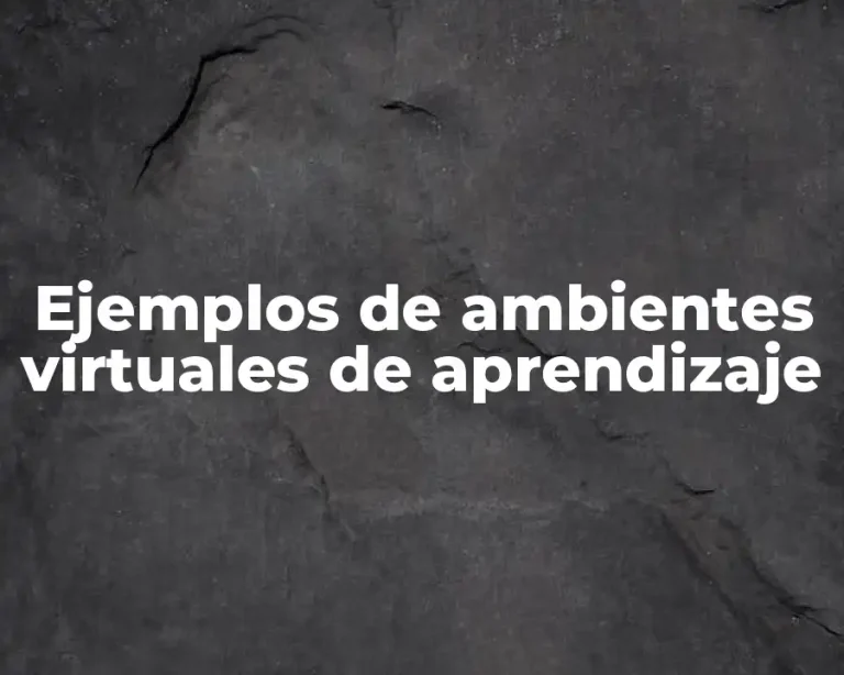 Ejemplos de ambientes virtuales de aprendizaje
