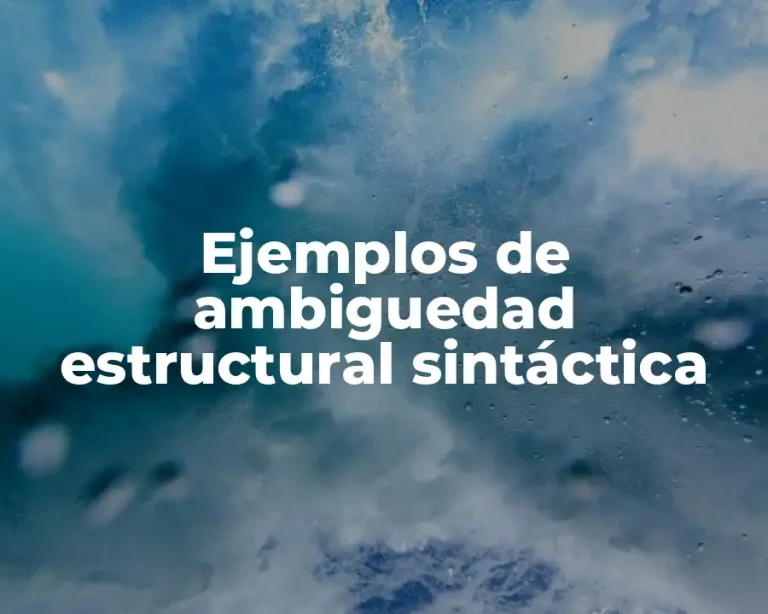 Ejemplos de ambiguedad estructural sintáctica