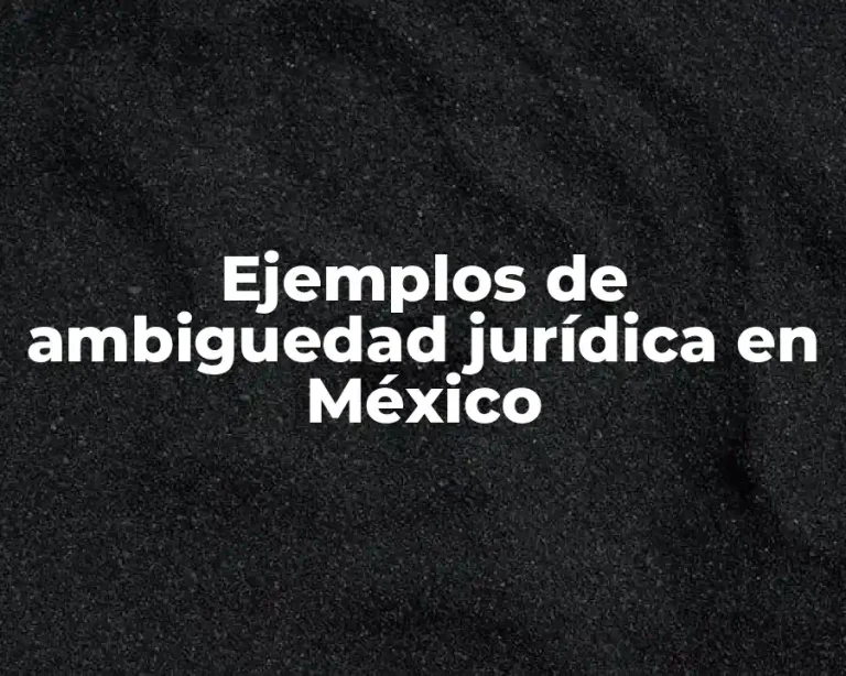 Ejemplos de ambiguedad jurídica en México