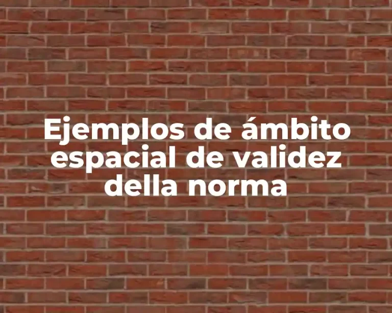 Ejemplos de ámbito espacial de validez della norma