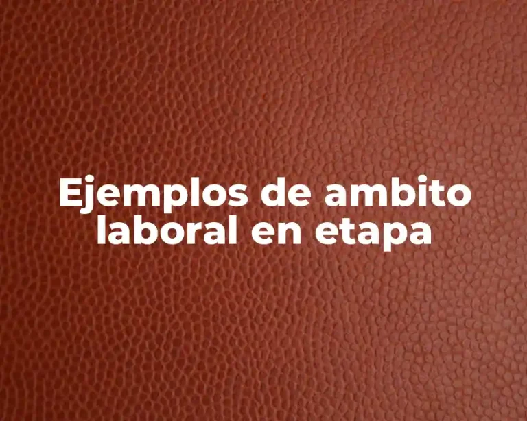 Ejemplos de ambito laboral en etapa