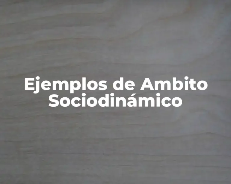 Ejemplos de Ambito Sociodinámico