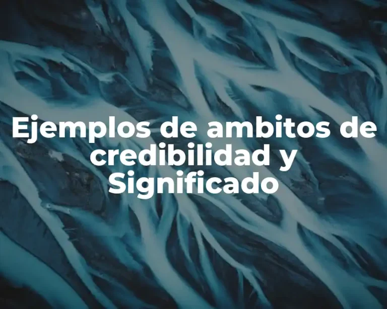 Ejemplos de ambitos de credibilidad y Significado