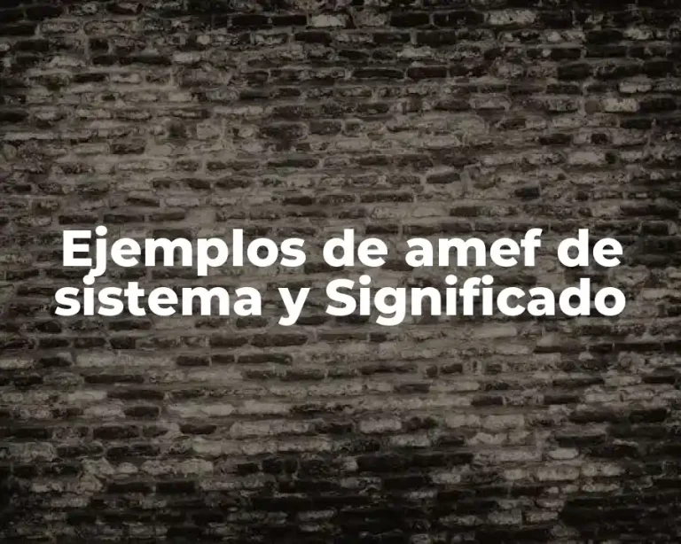 Ejemplos de amef de sistema y Significado