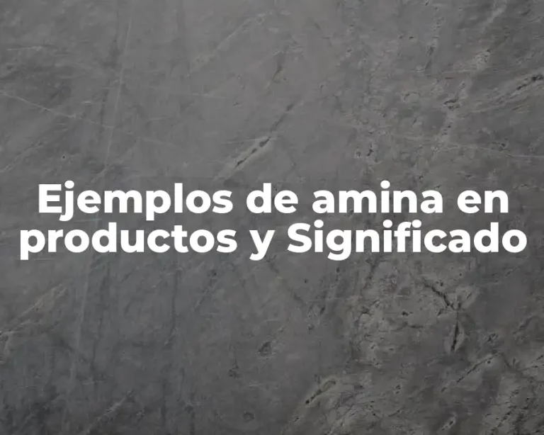 Ejemplos de amina en productos y Significado