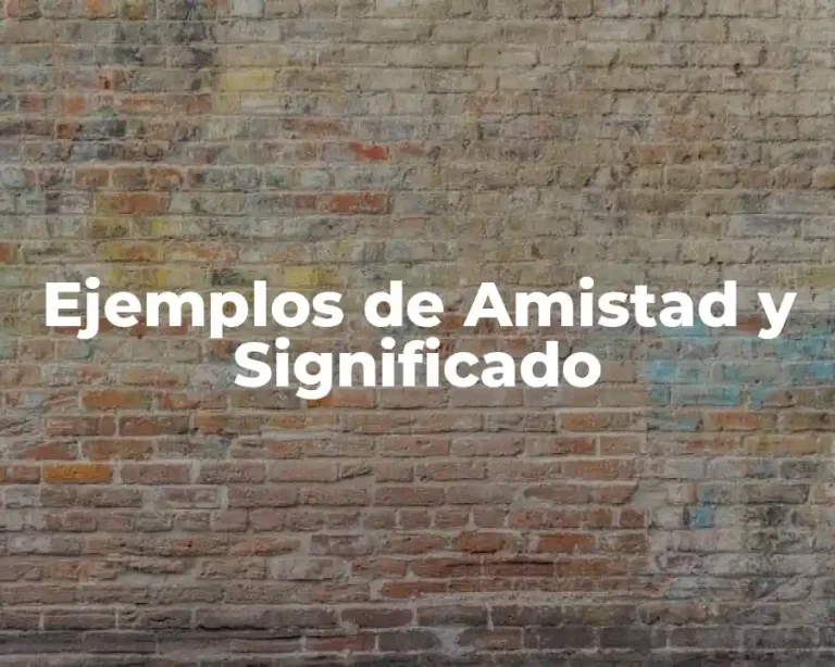 Ejemplos de Amistad y Significado