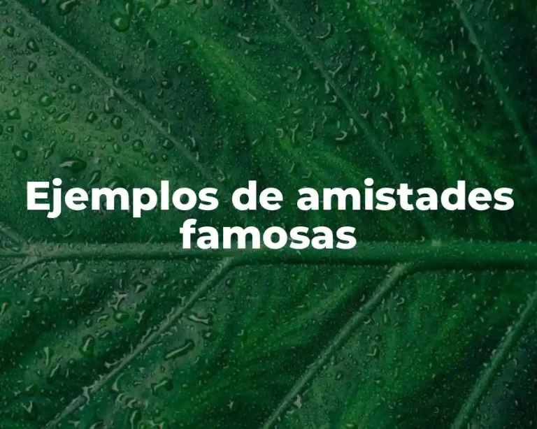 Ejemplos de amistades famosas