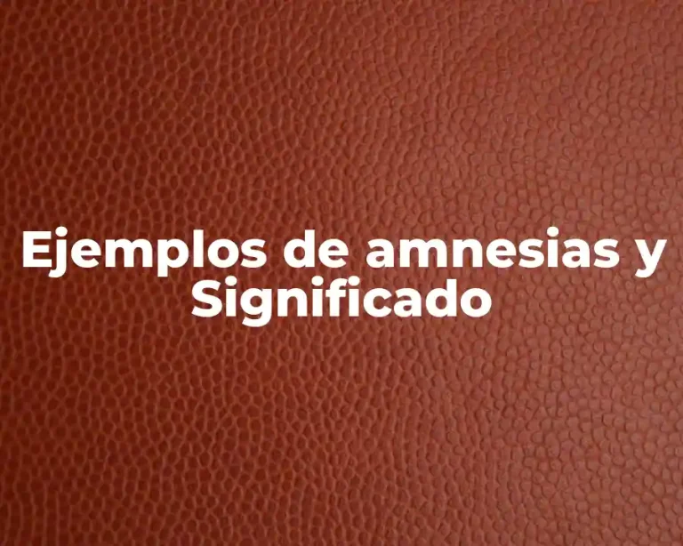 Ejemplos de amnesias y Significado
