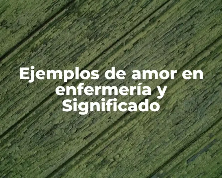 Ejemplos de amor en enfermería y Significado
