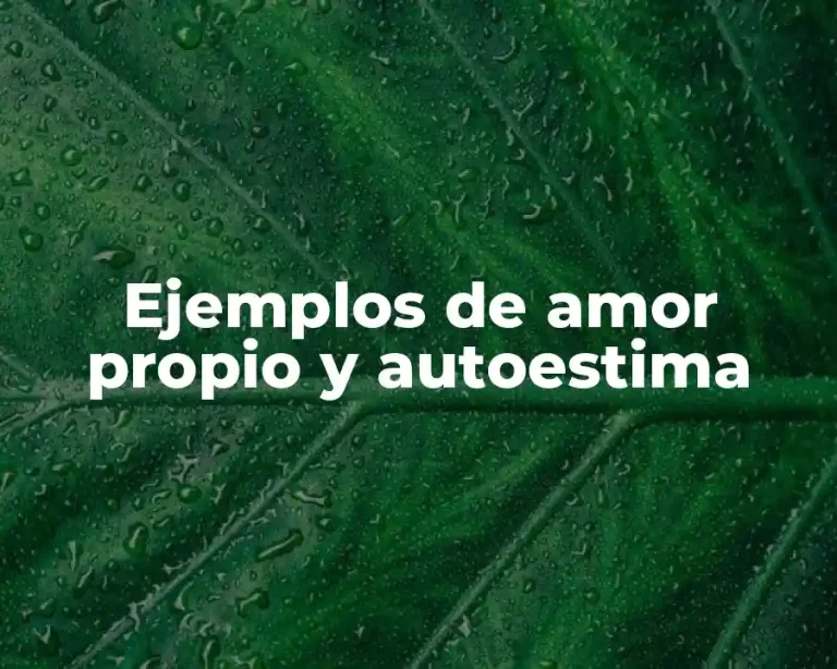 Ejemplos de amor propio y autoestima