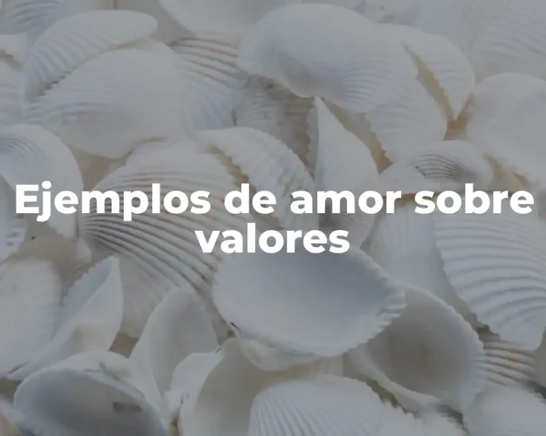 Ejemplos de amor sobre valores