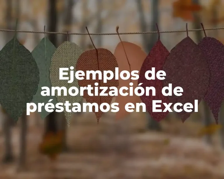 Ejemplos de amortización de préstamos en Excel