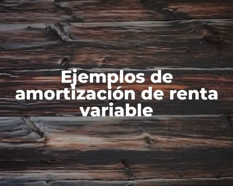 Ejemplos de amortización de renta variable