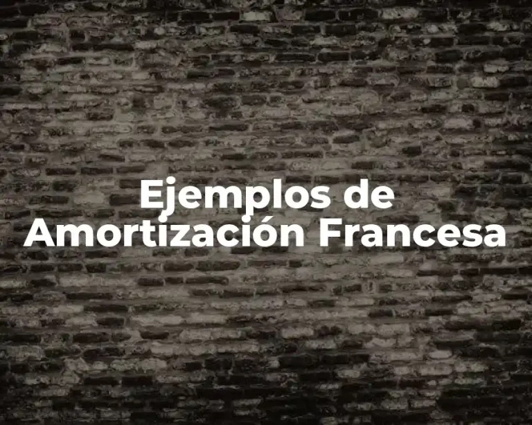 Ejemplos de Amortización Francesa