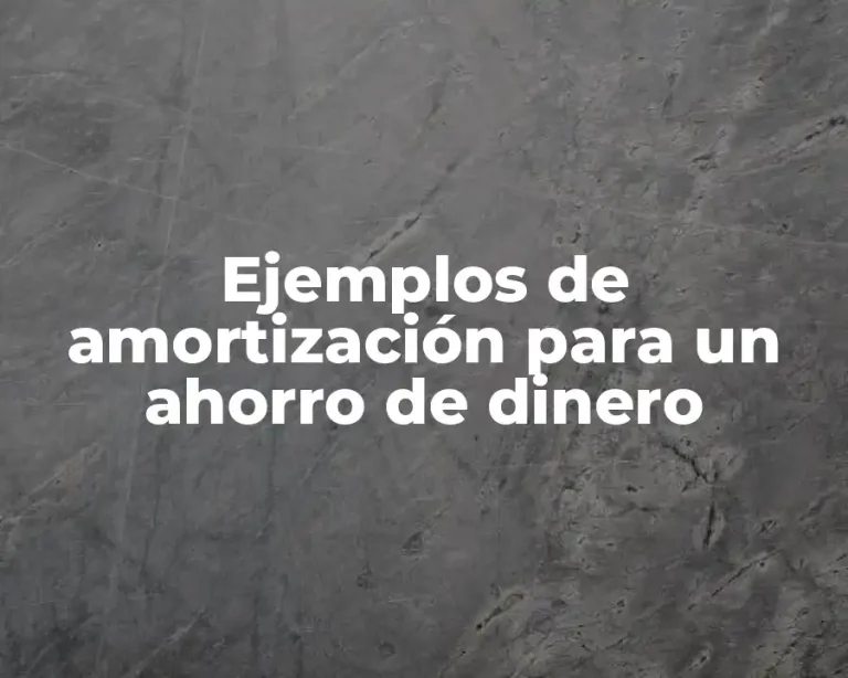Ejemplos de amortización para un ahorro de dinero