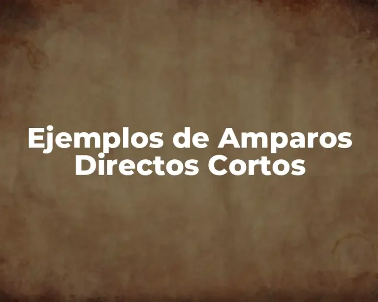 Ejemplos de Amparos Directos Cortos