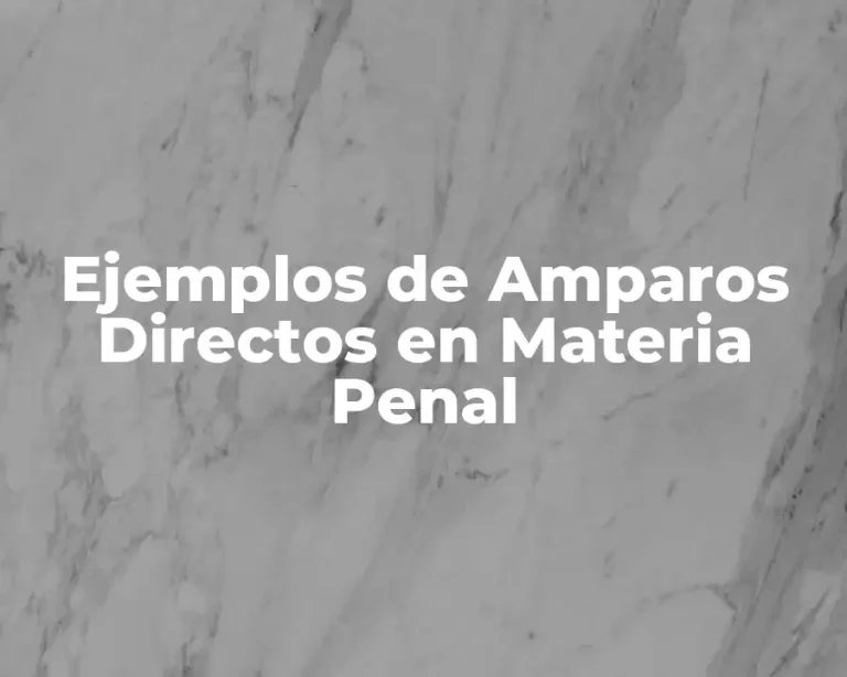 Ejemplos de Amparos Directos en Materia Penal