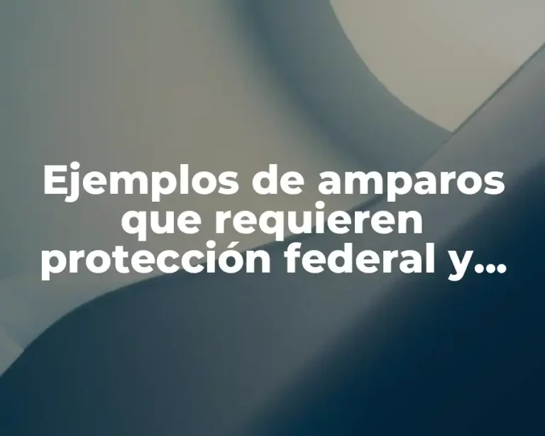 Ejemplos de amparos que requieren protección federal y Significado
