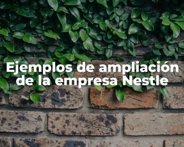 Ejemplos de ampliación de la empresa Nestle
