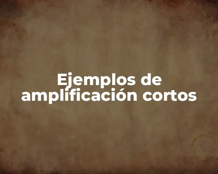 Ejemplos de amplificación cortos