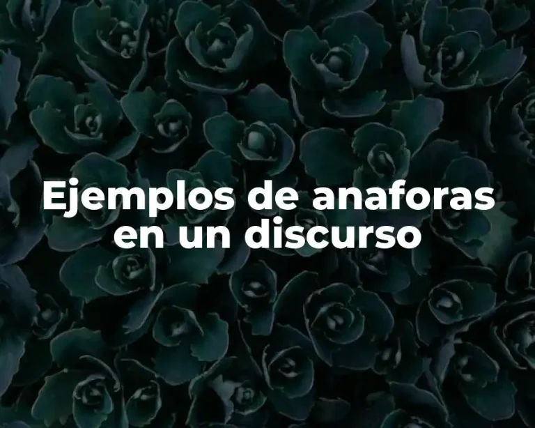 Ejemplos de anaforas en un discurso