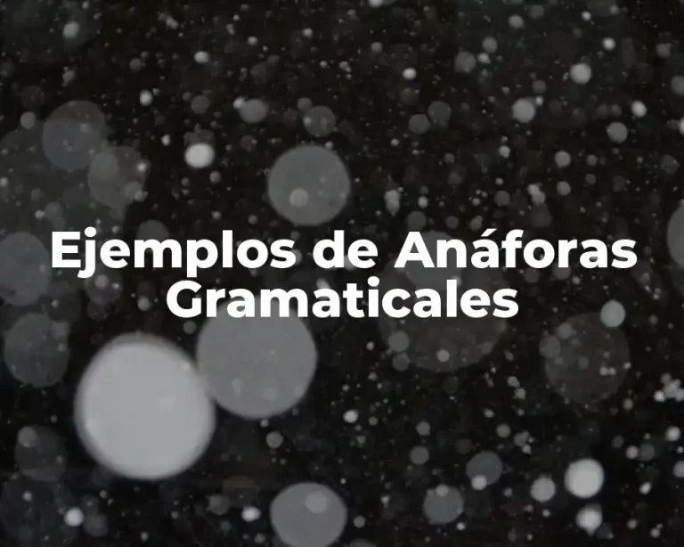 Ejemplos de Anáforas Gramaticales