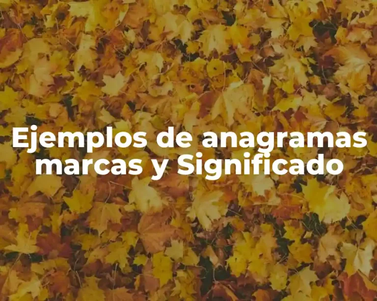 Ejemplos de anagramas marcas y Significado