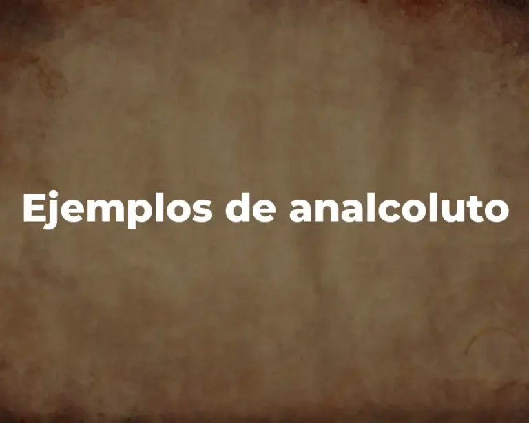 Ejemplos de analcoluto