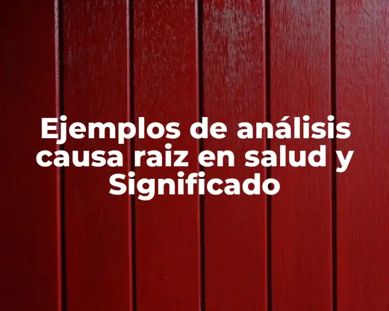 Ejemplos de análisis causa raiz en salud y Significado