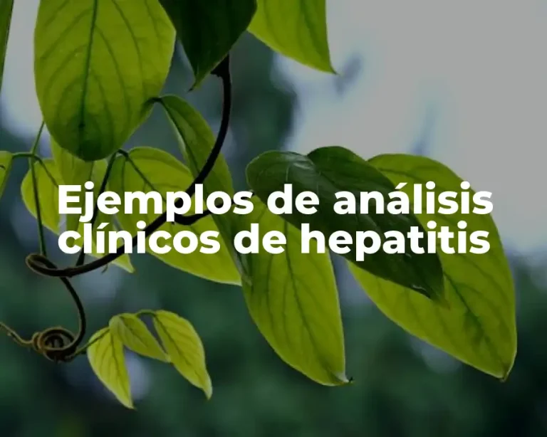 Ejemplos de análisis clínicos de hepatitis