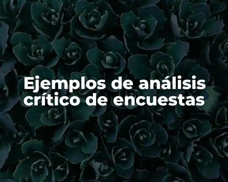 Ejemplos de análisis crítico de encuestas