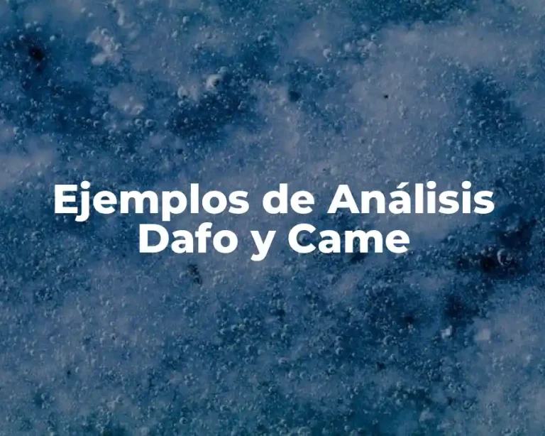 Ejemplos de Análisis Dafo y Came