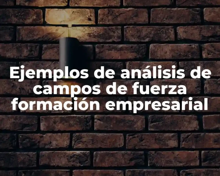 Ejemplos de análisis de campos de fuerza formación empresarial