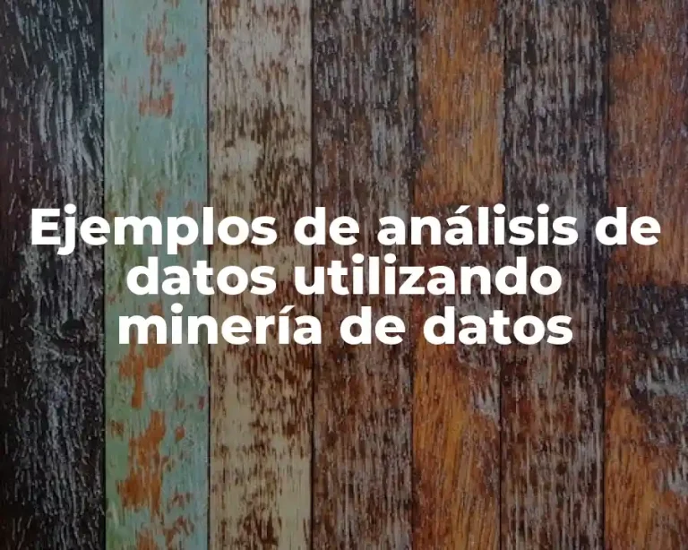 Ejemplos de análisis de datos utilizando minería de datos