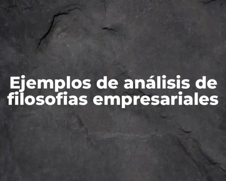 Ejemplos de análisis de filosofias empresariales