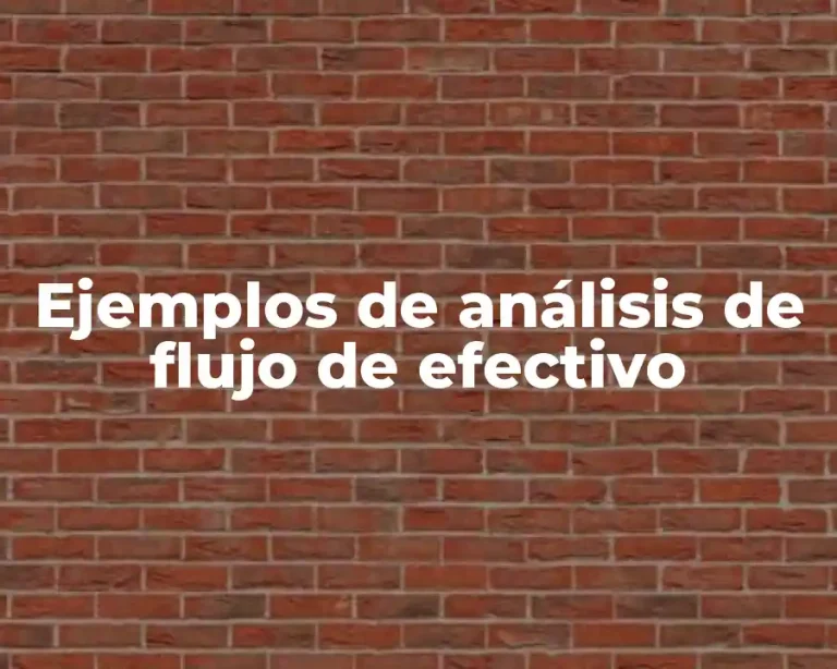 Ejemplos de análisis de flujo de efectivo