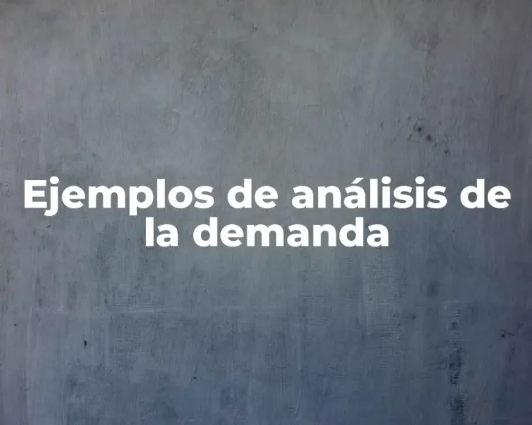 Ejemplos de análisis de la demanda