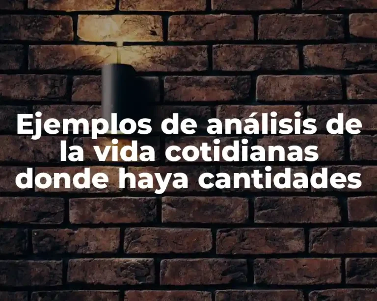 Ejemplos de análisis de la vida cotidianas donde haya cantidades