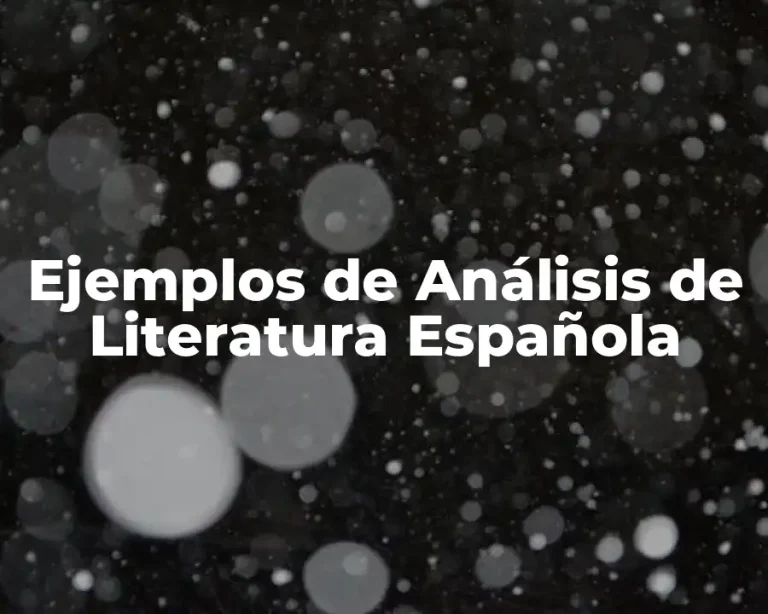 Ejemplos de Análisis de Literatura Española