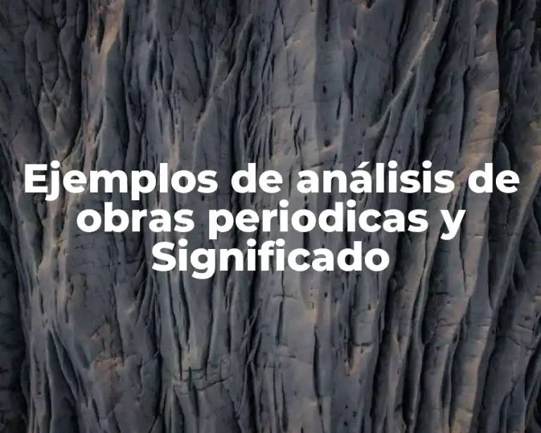 Ejemplos de análisis de obras periodicas y Significado