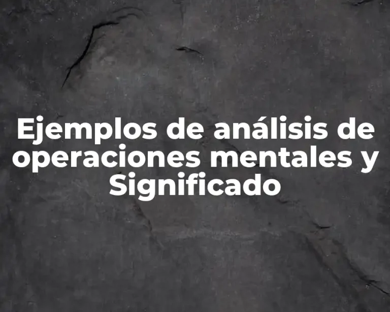 Ejemplos de análisis de operaciones mentales y Significado