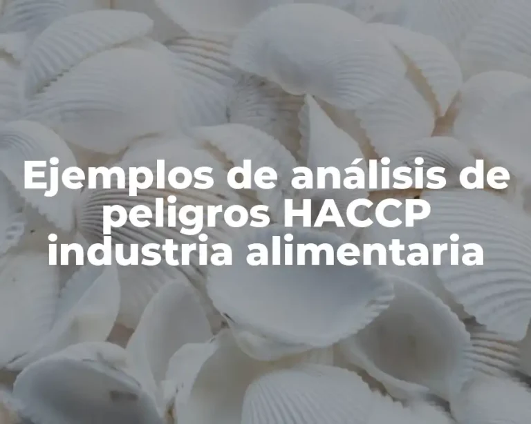 Ejemplos de análisis de peligros HACCP industria alimentaria